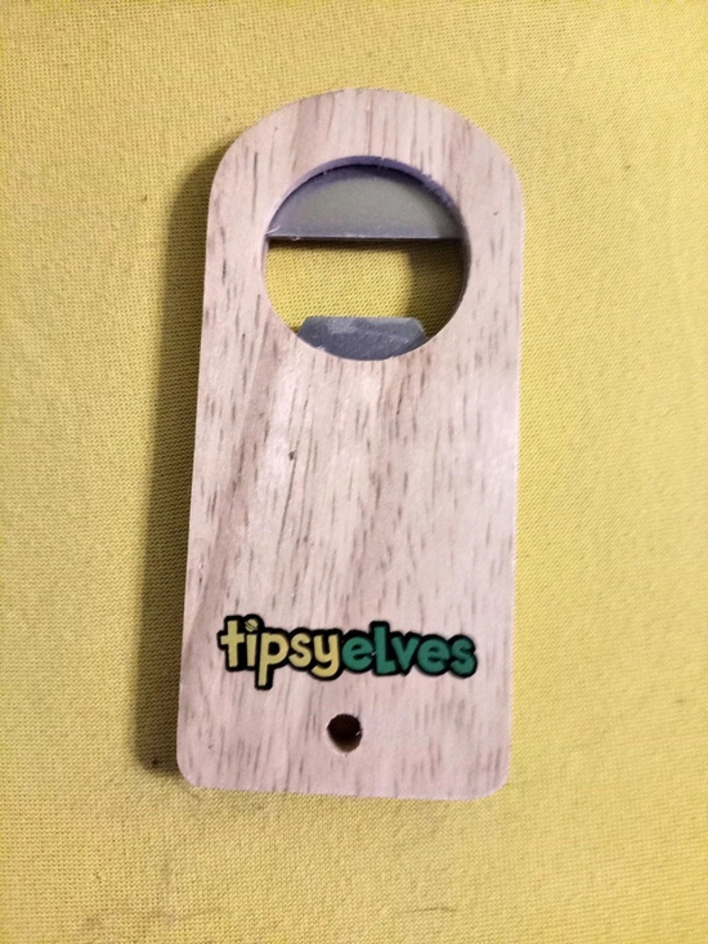 tipsyelves Wooden Bottle Opener in Pink & Purple Like New